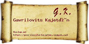 Gavrilovits Kajetán névjegykártya